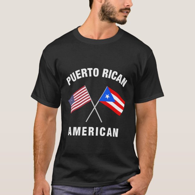 Puertorikanische amerikanische Flagge T-Shirt (Vorderseite)