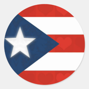 Puertorikanische Flagge der roten gestreiften Runder Aufkleber