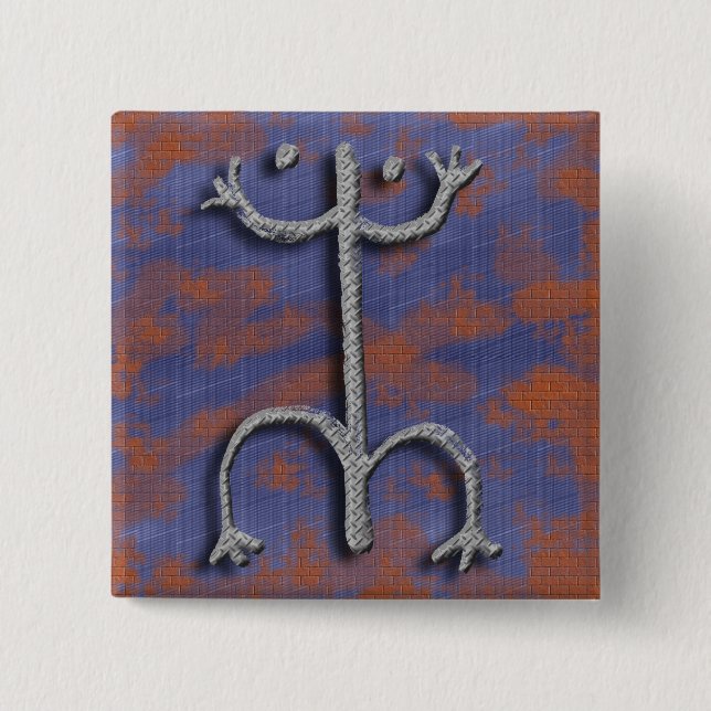 Puertorikanischer coqui Petroglypheknopf Button (Vorderseite)