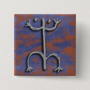 Puertorikanischer coqui Petroglypheknopf Button