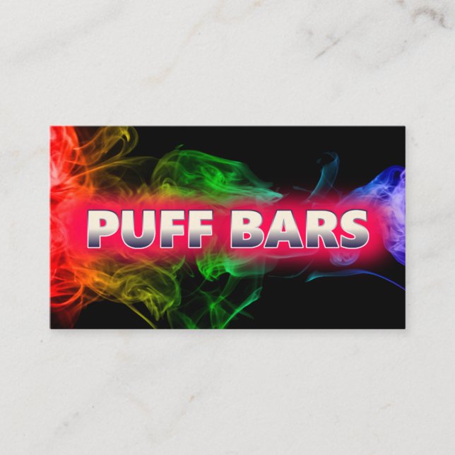 Puff Bar Disposable Vapes Black Business Card Visitenkarte (Vorderseite)