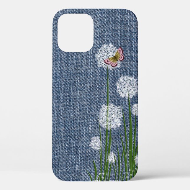 Puff-Blume zum Fall Denim Case-Mate iPhone Hülle (Rückseite)
