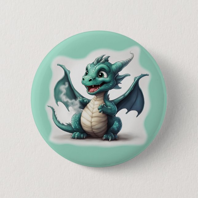 Puff den kleinen Magischen Drachen Button (Vorderseite)