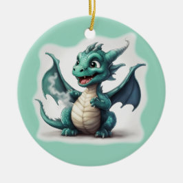 Puff den kleinen Magischen Drachen Keramik Ornament
