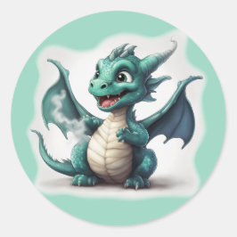 Puff den kleinen Magischen Drachen Runder Aufkleber