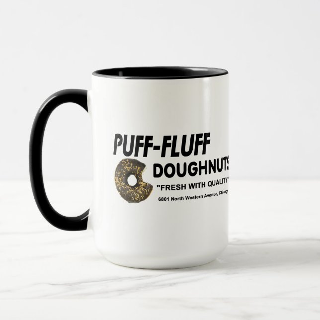Puff Fluff Doughnut, Chicago Tasse (Links)