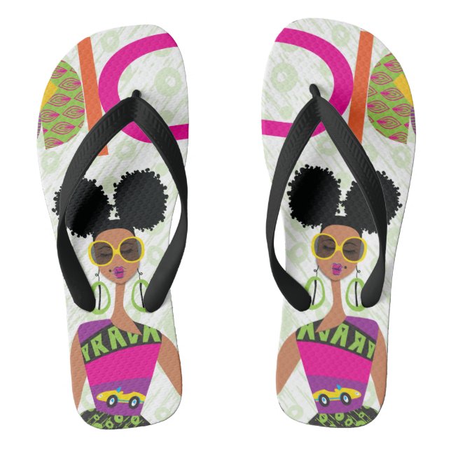 Puff Girl farbenfrohe Flip Flops (Fußbett)