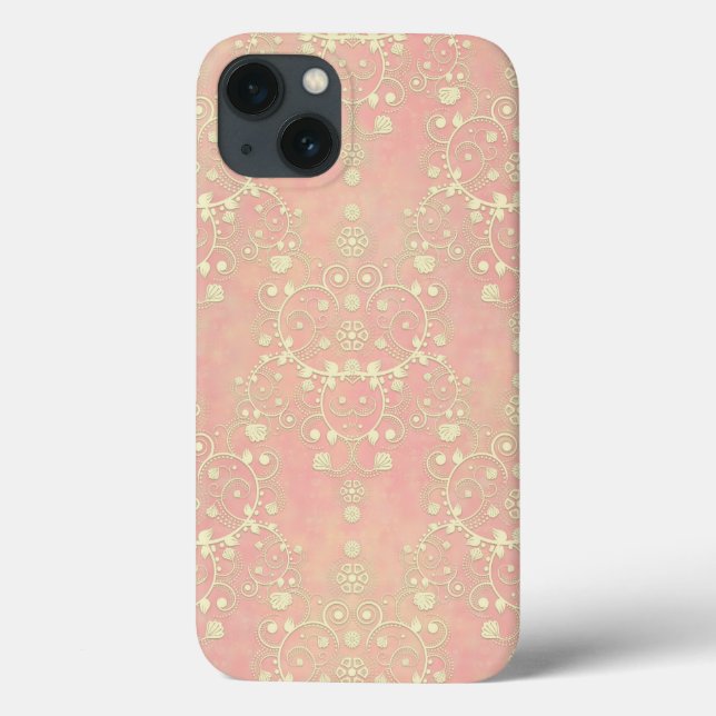 Puff Pachy Pink Girly Damask Case-Mate iPhone Hülle (Rückseite)