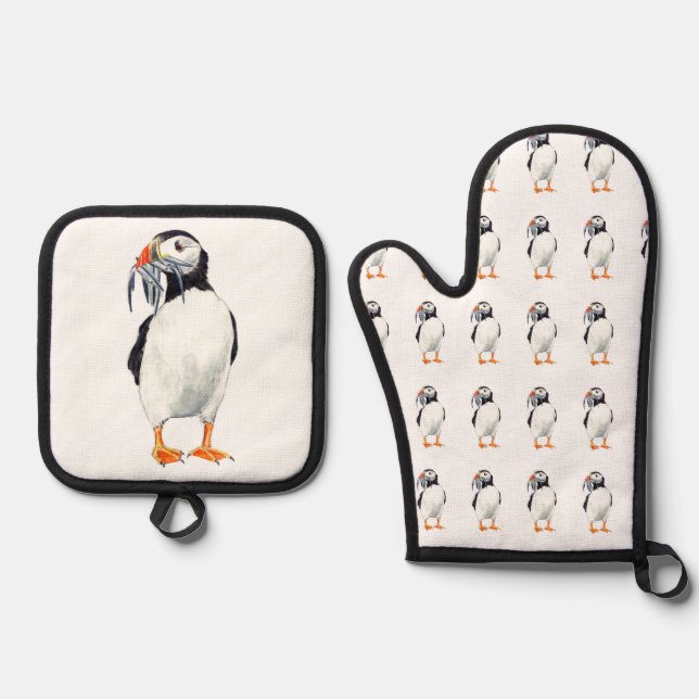 Puffdesign Ofenhandschuh & Topflappen-Set (Vorderseite)