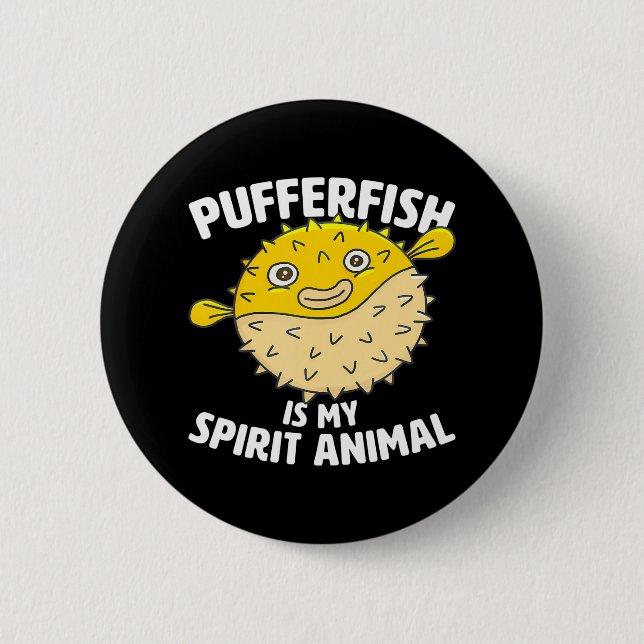 Puffer Fisch ist mein Spirit Animal Puffer Fish Pa Button (Vorderseite)