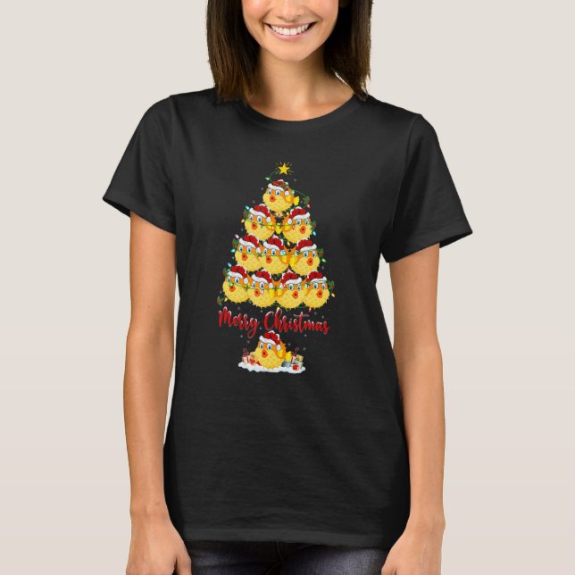 Puffer Fish Christmas Tree Lights Santa Fish Xmas T-Shirt (Vorderseite)