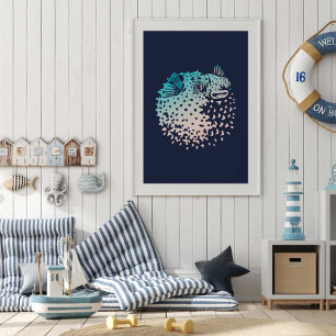 Puffer Fish Print   Thunfischwall Poster
