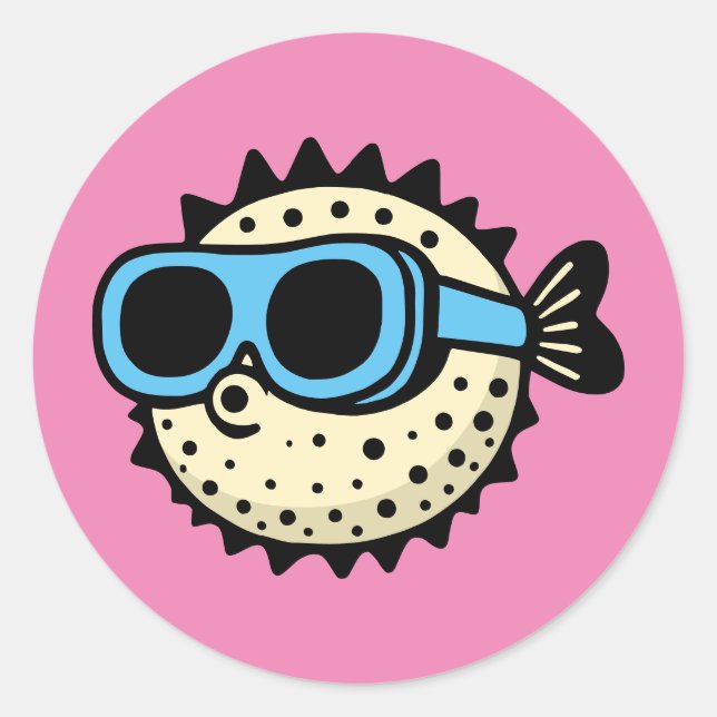 Puffer Runder Aufkleber (Vorderseite)