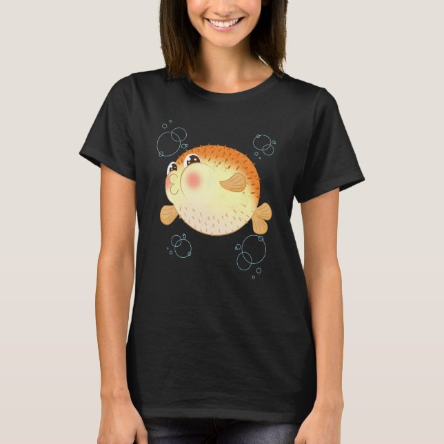 Pufferfish Blowfish Tetraodontidae Sea Squab Ballo T-Shirt (Vorderseite)