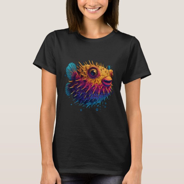 Pufferfish Lover Motif Blowfish Sea Ocean Animal P T-Shirt (Vorderseite)