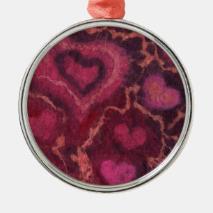 Puffherzen romantische Liebe Rosa roter Valentinst Ornament Aus Metall