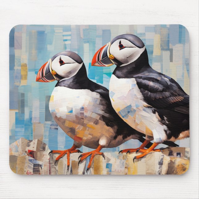 Puffin Animal Bird Art Deco Paint Mousepad (Vorne)