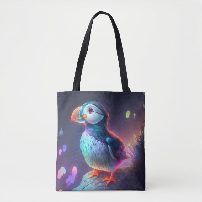 Puffin Bird Animal Portrait Painting Forest Spirit (Vorderseite)