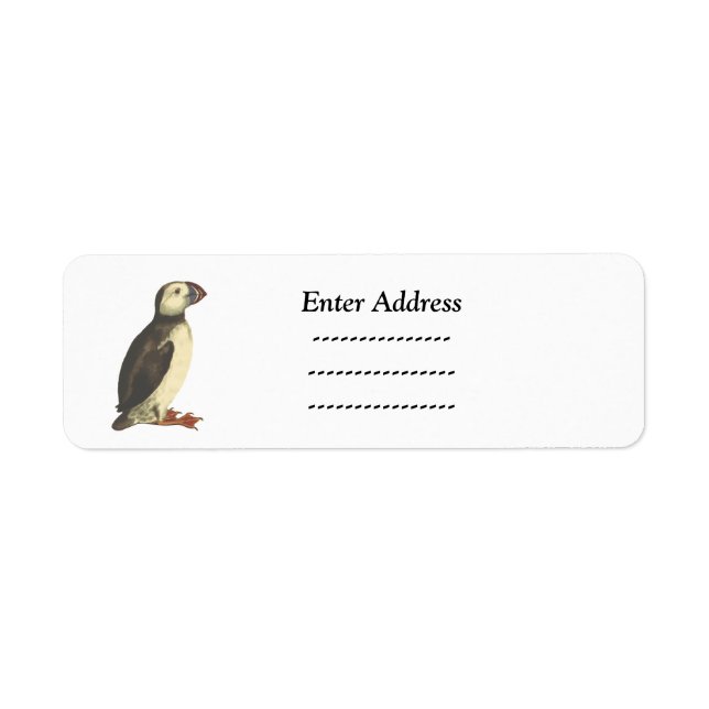 Puffin Bird Custom address label Sticker (Vorne)