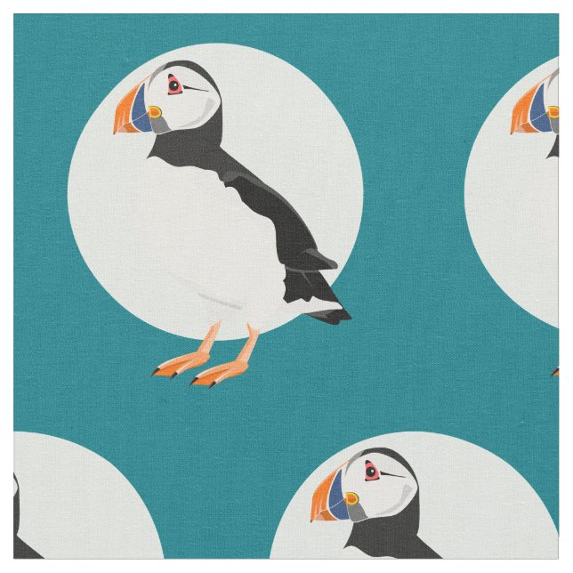 Puffin Bird Illustration Stoff (Nahaufnahme)