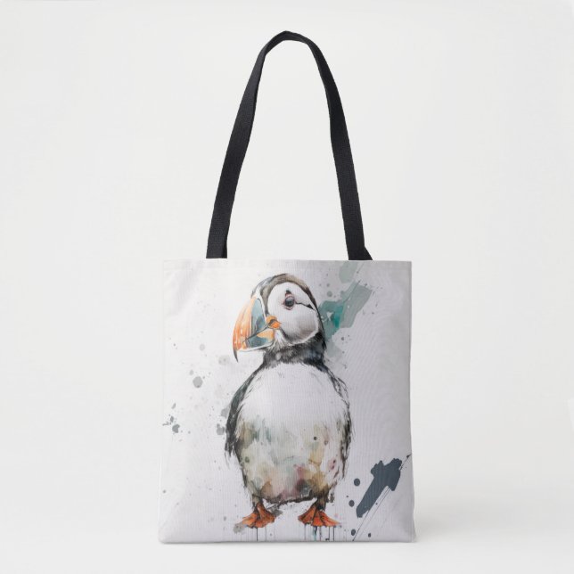 Puffin Bird Portrait Animal Painting Free (Vorderseite)