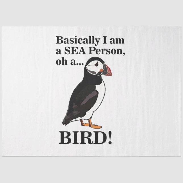 Puffin Bird Seabird Funny Birthday Seidenpapier (Vorderseite)