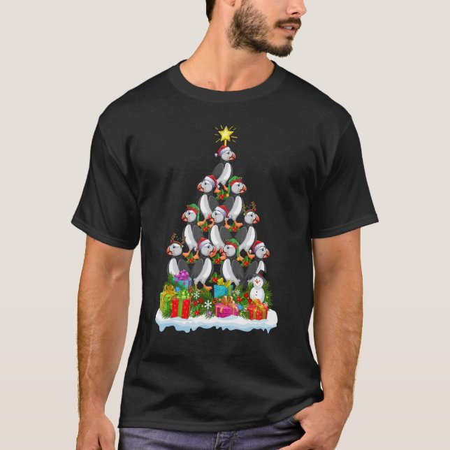 Puffin Bird   Xmas Holiday   Puffin Christmas Tree T-Shirt (Vorderseite)