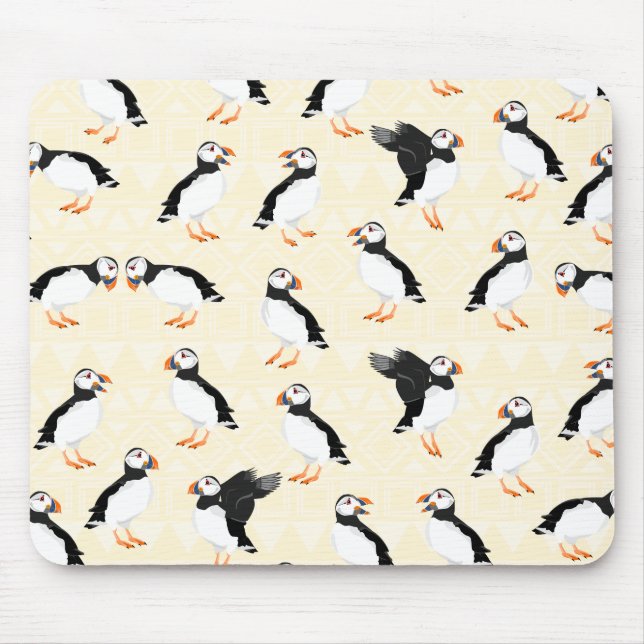 Puffin Birds Pattern Mousepad (Vorne)