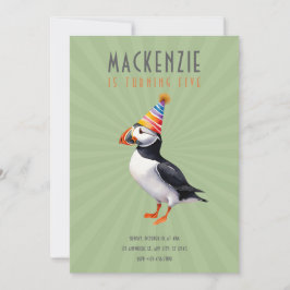 Puffin Birthday Invitation Einladung