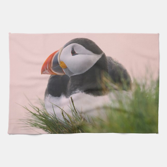 Puffin (Fratercula arctica) Geschirrtuch (Horizontal)