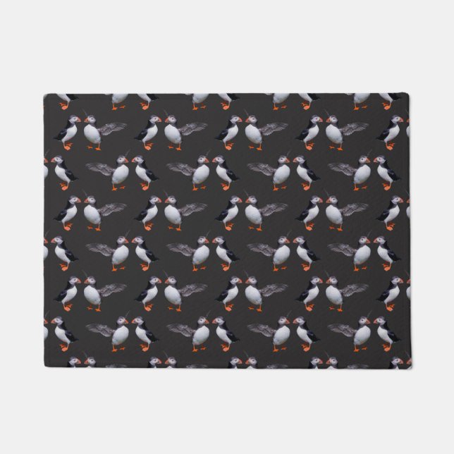 Puffin Frenzy Floor Mat (Dunkelgrau) Fußmatte (Vorderseite)