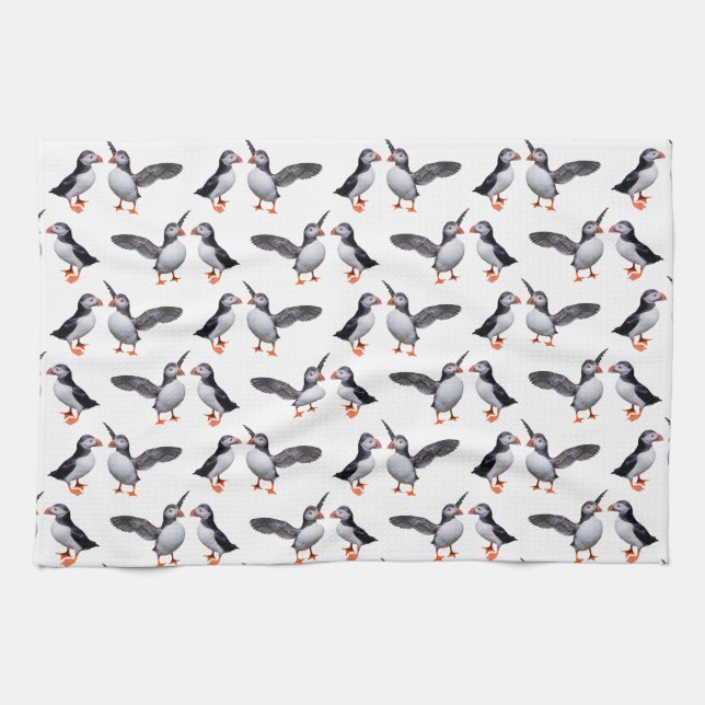 Puffin Frenzy Küchentuch (Horizontal)
