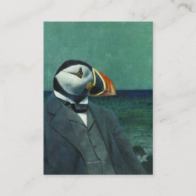 Puffin Gentleman ACEO Visitenkarte (Vorderseite)