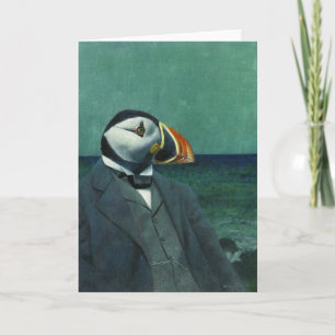 Puffin Gentleman Greetings Card Dankeskarte