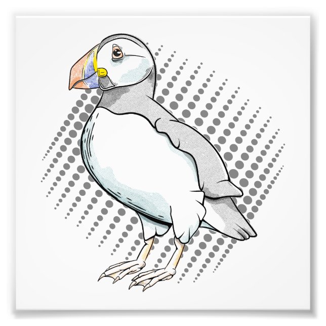 Puffin Halftones Fotodruck (Vorne)