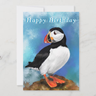 Puffin Happy Birthday Card