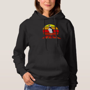 Puffin Hell Retro Sunset Swearing Animal Puff Hoodie