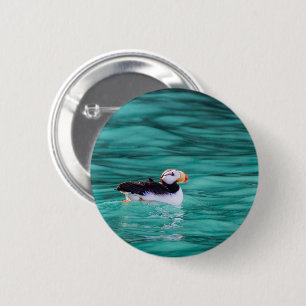 Puffin in der Auferstehungsbucht, Alaska Button