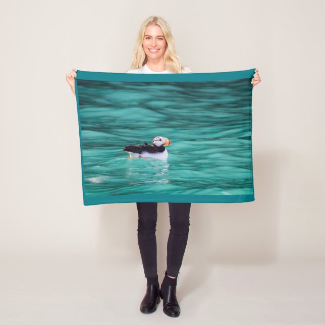 Puffin in der Auferstehungsbucht, Alaska Fleecedecke (Beispiel)