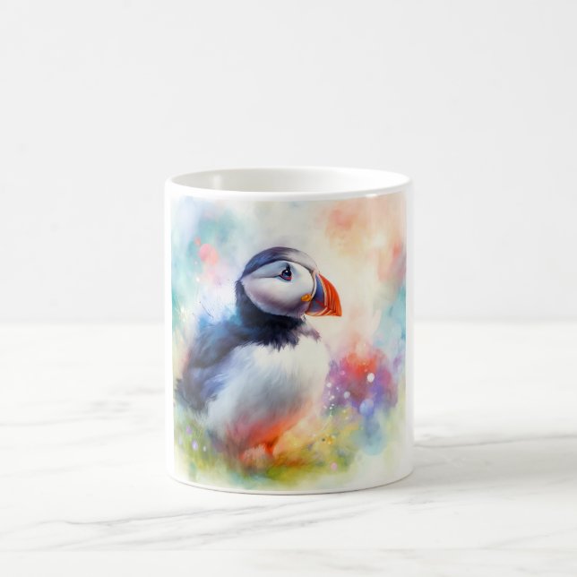 Puffin in Watercolor AREF569 - Watercolor Kaffeetasse (Mittel)