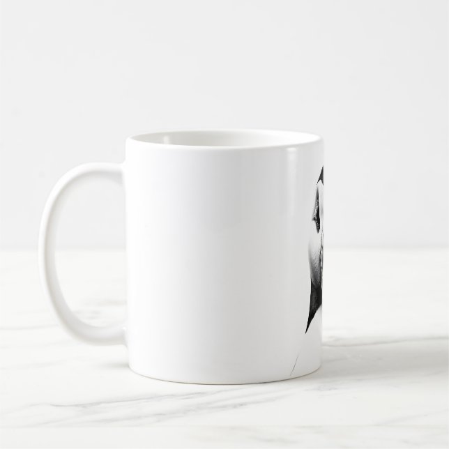 Puffin Lover Gift - Realistischer schwarzer und we Kaffeetasse (Links)
