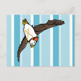 Puffin mit einem Hut und einem gegossenen Hut Postkarte