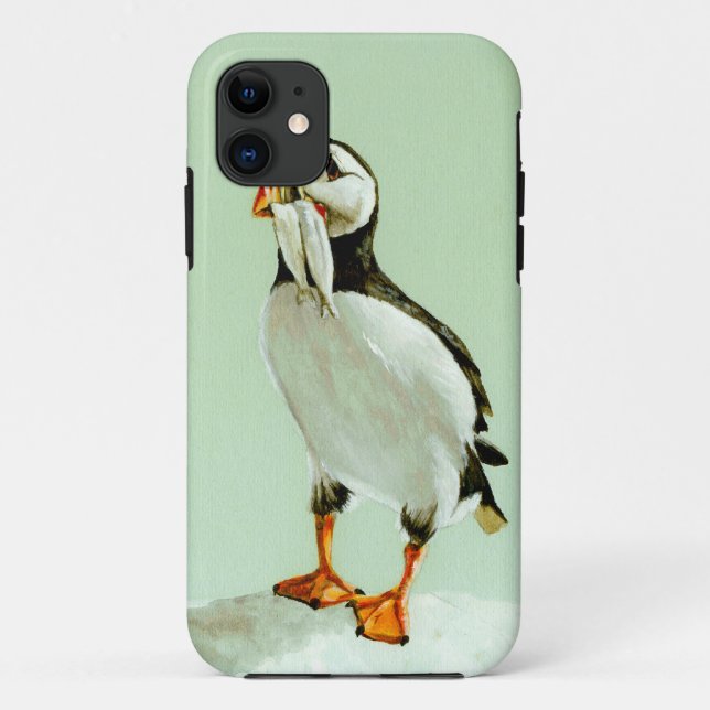 Puffin mit Fisch Case-Mate iPhone Hülle (Rückseite)