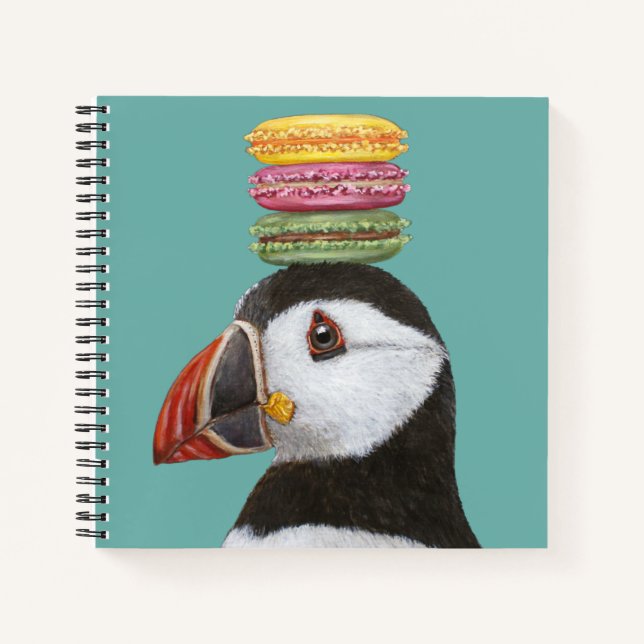Puffin mit Makaronheft Notizbuch (Vorderseite)