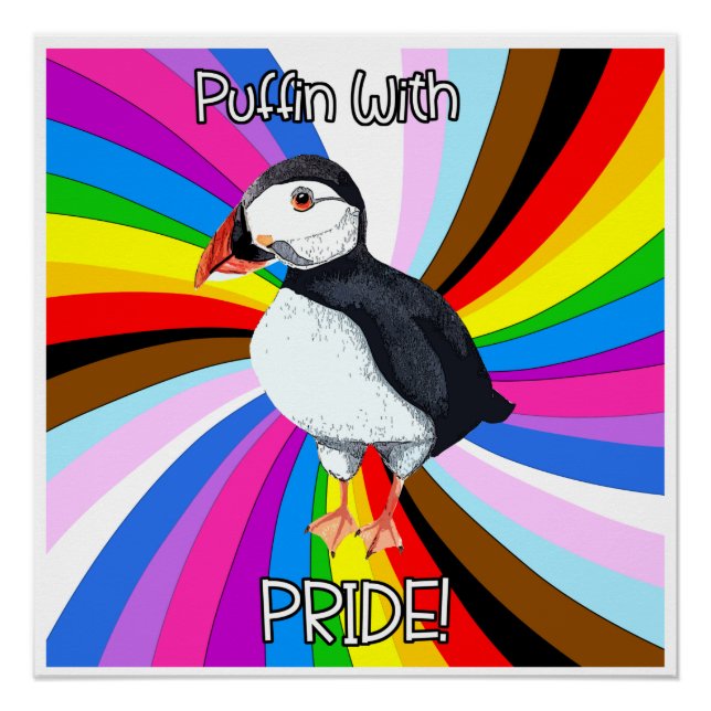 Puffin mit Stolz! - LGBTQ+ Poster (Vorderseite)