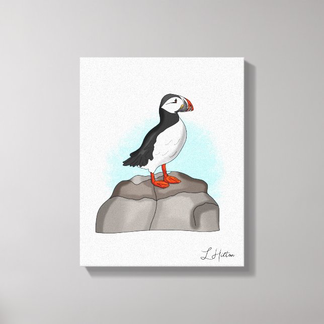 Puffin, niedlich leinwanddruck (Vorderseite)