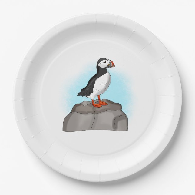 Puffin, niedlich pappteller (Vorderseite)