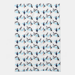 Puffin-Party-Küchen-Tuch (wählen Sie Farbe) Geschirrtuch