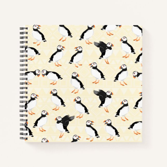 Puffin Pattern Notizbuch (Vorderseite)