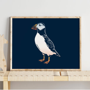 Puffin   Puffsauer Winterwand Print for Kids Room Poster